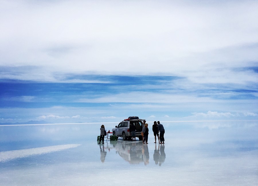 Car and People in the Uyuni Salt Flat, The Best Countries to Visit in South America